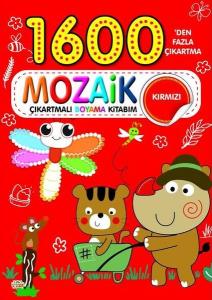 1600 Mozaik Çıkartmalı Boyama Kitabım Kırmızı