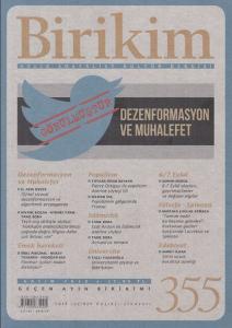 Birikim Aylık Sosyalist Kültür Dergisi Sayı: 355 Kasım 2018