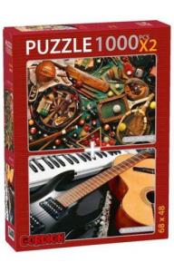 Classic Sports Gear + Musical Instruments / 2x1000 Parça Puzzle (40143)
