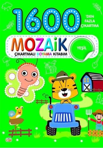 1600 Mozaik Çıkartmalı Boyama Kitabım Yeşil Kitap - Münzevi Kitabevi