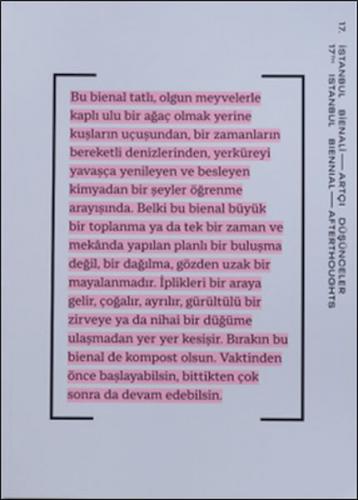 Kurye Kitabevi - 17. İstanbul Bienali – Artçı Düşünceler (Katalog)