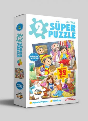 Kurye Kitabevi - 2 Süper Puzzle Pamuk Prenses-Pinokyo 32 Parça