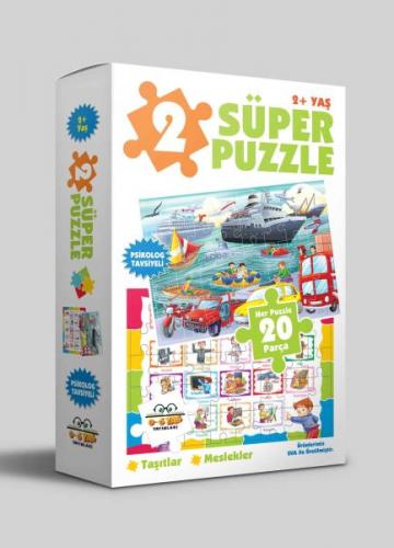Kurye Kitabevi - 2 Süper Puzzle Taşıtlar-Meslekler 20 Parça