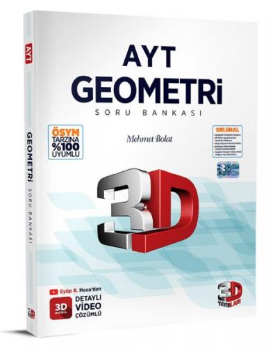 Kurye Kitabevi - 3D 2023 AYT Geometri Tamamı Video Çözümlü Soru Bankas