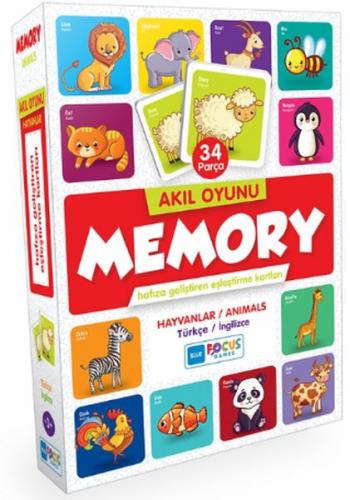 Kurye Kitabevi - Akıl Oyunu Memory Hayvanlar Eşleştirme Kartı 34 Parça