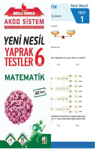 Kurye Kitabevi - Akıllı Damla Matematik Yeni Nesil Yaprak Testler-6. S