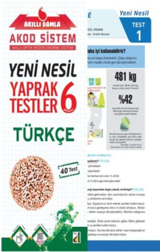Kurye Kitabevi - Akıllı Damla Türkçe Yeni Nesil Yaprak Testler-6. Sını