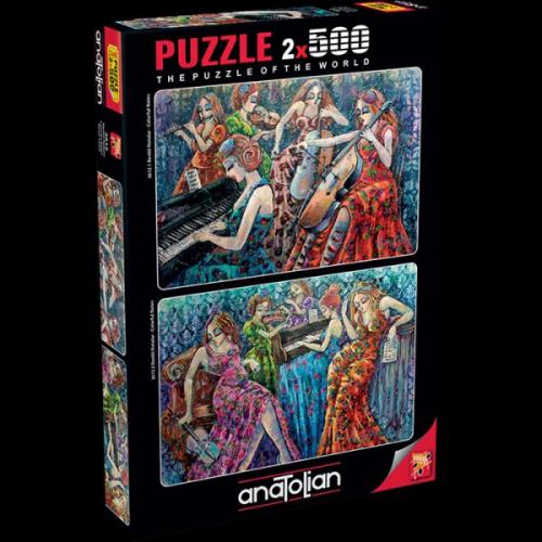 Kurye Kitabevi - Renkli Notalar (Puzzle 2 x 500) 3612