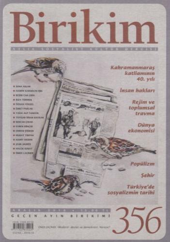 Kurye Kitabevi - Birikim Aylık Sosyalist ve Kültür Dergisi Sayı 356 Ar