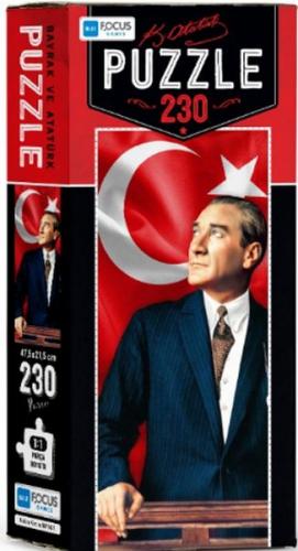 Kurye Kitabevi - Blue Focus Bayrak ve Atatürk Puzzle 230 Parça