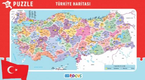 Kurye Kitabevi - Blue Focus Küçük Boy Türkiye Haritası Frame Puzzle