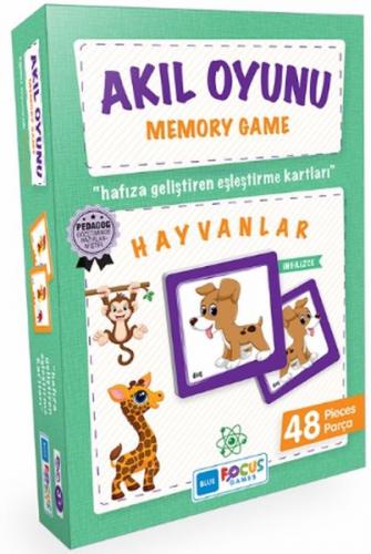 Kurye Kitabevi - Blue Focus Memory Game Hayvanlar Akıl Oyunu 48 Parça