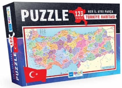 Kurye Kitabevi - Blue Focus Türkiye Haritası Kutulu Puzzle 123 Parça