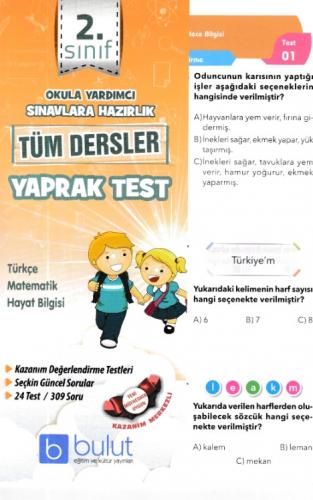 Bulut 2. Sınıf Tüm Dersler Yaprak Test