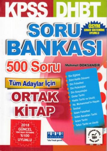 Kurye Kitabevi - Burç KPSS DHBT Soru Bankası 500 Soru Tüm Adaylar İçin