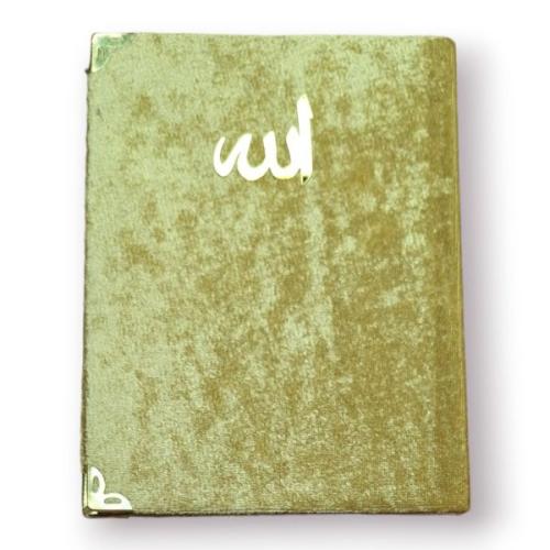 Çanta Boy Kadife Kapaklı Yasin Kitabı Süngerli 128 Sayfa Gold Renk - M