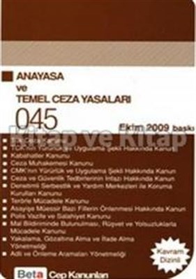 Kurye Kitabevi - Cep 45 Türkiye Cumhuriyeti Anayasası ve Temel Ceza Ya
