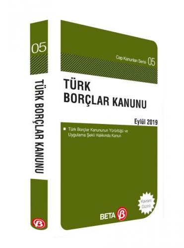 Cep Kanunları Serisi 05 - Türk Borçlar Kanunu (Cep Boy)