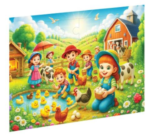 Çiftlikteki Çocukları Ahşap Puzzle - Münzevi Kitabevi