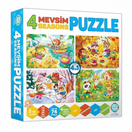 Kurye Kitabevi - Circle Toys 12 + 16 + 20 + 24 Parça Puzzle: 4 Mevsim