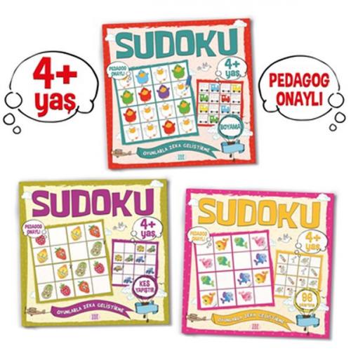 Kurye Kitabevi - Çocuklar İçin Sudoku Seti (4+ Yaş) 3 Kitap Takım