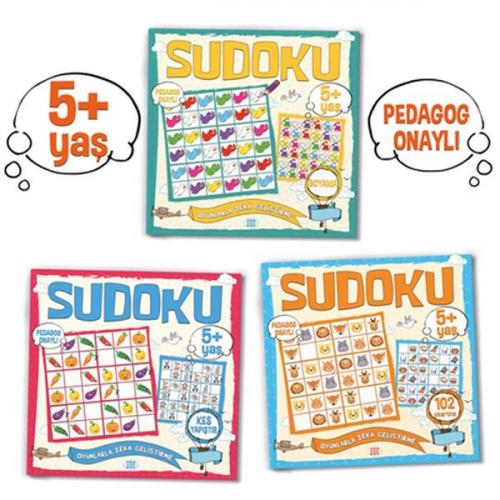 Kurye Kitabevi - Çocuklar İçin Sudoku Seti (5+ Yaş) 3 Kitap Takım