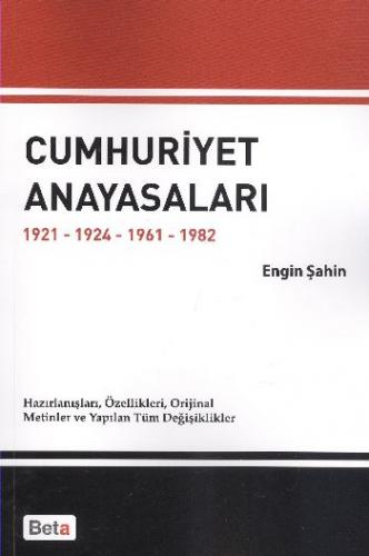 Kurye Kitabevi - Cumhuriyet Anayasaları 1921 1924 1961 1982