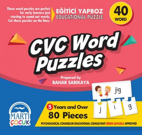 Kurye Kitabevi - Cvc Word Puzzles-Eğitici Yapboz 80 Parça