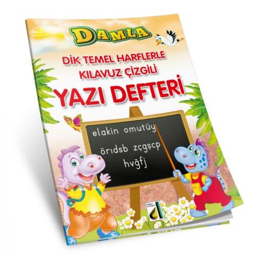 Dik Temel Harflerle Kılavuz Çizgili Yazı Defteri - Küçük Boy