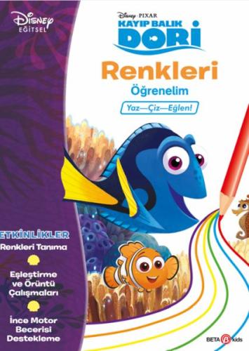 Kurye Kitabevi - Disney Kayıp Balık Dori Renkleri Öğrenelim Yaz-Çiz-Eğ