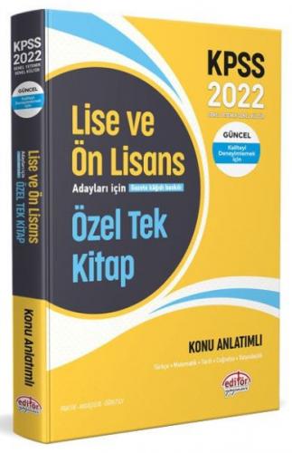 Kurye Kitabevi - Editör 2022 KPSS Lise ve Ön Lisans Adayları İçin Özel