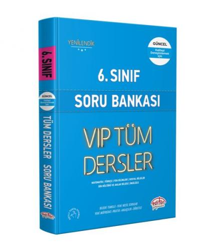Kurye Kitabevi - Editör 6. Sınıf VIP Tüm Dersler Soru Bankası Mavi Kit