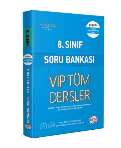 Kurye Kitabevi - Editör 8. Sınıf VIP Tüm Dersler Soru Bankası Mavi Kit