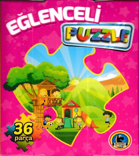 Eğlenceli Puzzle (36 parça) Pembe Kutu