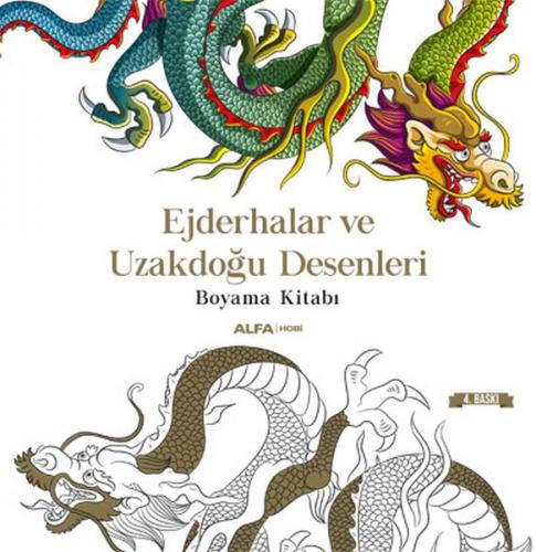 Kurye Kitabevi - Ejderhalar ve Uzakdoğu Desenleri Boyama Kitabı