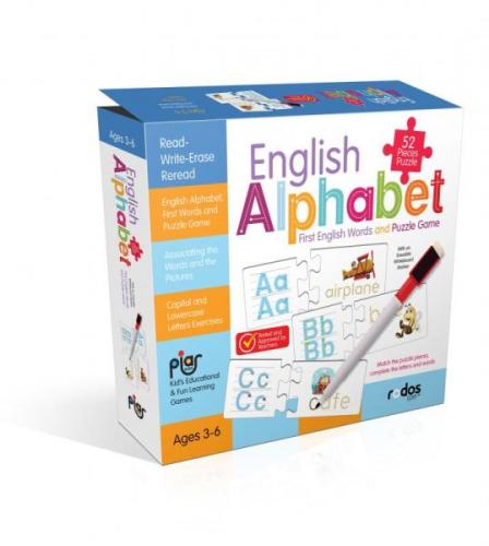 English Alphabet - First English Words and Puzzle Game - 52 Pieces Puzzle - Ages 3-6