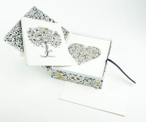 Esrarengiz Bahçe 12 Tebrik Kartı ve Zarf Kutulu