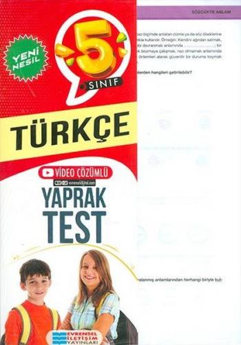 Kurye Kitabevi - Evrensel 5. Sınıf Türkçe Yeni Nesil Yaprak Test-YENİ