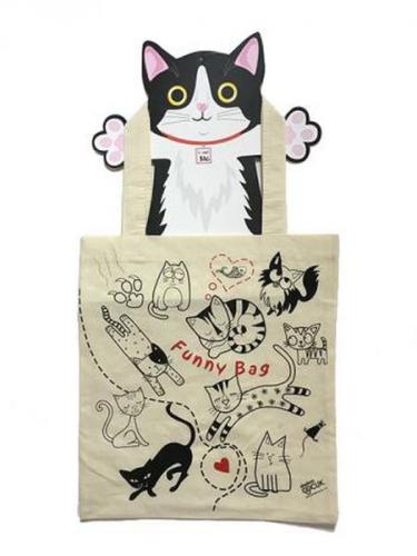 Kurye Kitabevi - Funny Bag Çanta Sevimli Kediler 38x40 cm