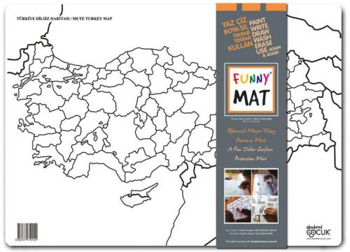Kurye Kitabevi - Funny Mat Türkiye Dilsiz Haritası 33,5x48cm