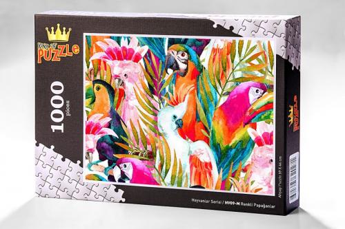 Kurye Kitabevi - Hayvanlar Serisi - Renkli Papağanlar 1000 Parça Puzzl