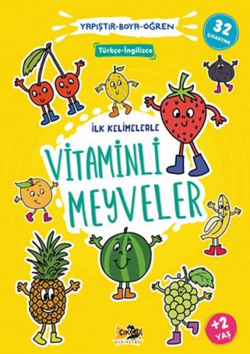 Kurye Kitabevi - İlk Kelimelerle Vitaminli Meyveler Yapıştır-Boya-Öğre