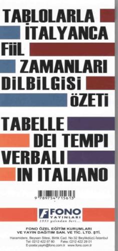 Kurye Kitabevi - İtalyanca Fiil Zamanlari Ve Dilbilgisi Tablosu