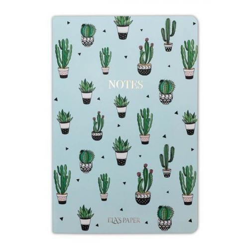 Kaktüs Mavi Notebook - Defter - Münzevi Kitabevi