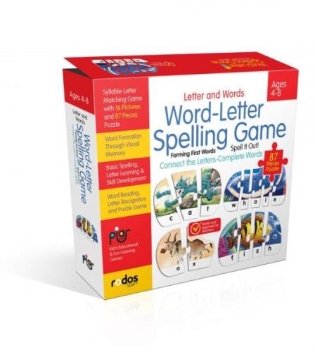 Letter and Words - Word-Letter Spelling Game - Forming First Words - 87 Pieces Puzzle - Ages 4-8