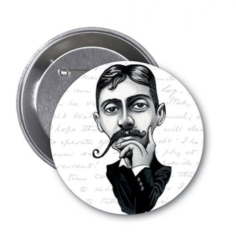 Kurye Kitabevi - Marcel Proust Karikatür Rozet Aylak Adam Hobi