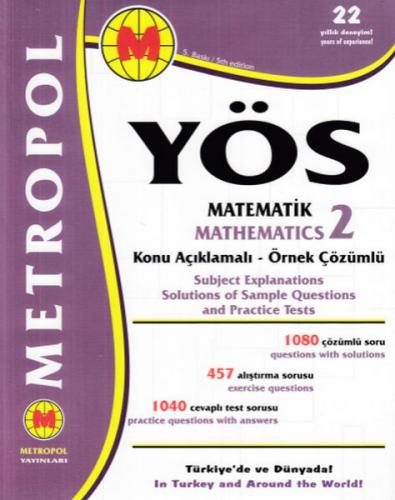 Kurye Kitabevi - Metropol YÖS Matematik 2 Konu Açıklamalı Örnek Çözüml