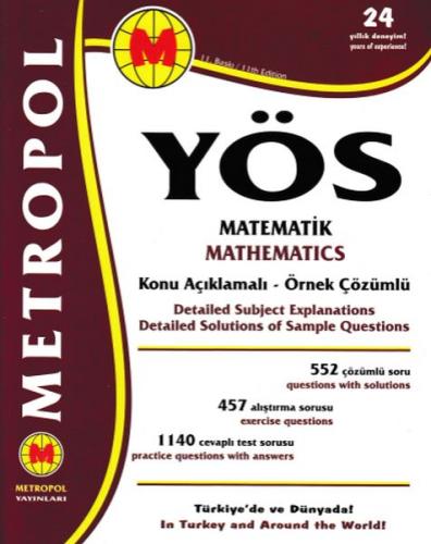 Kurye Kitabevi - Metropol YÖS Matematik Konu Açıklamalı-Örnek Çözümlü