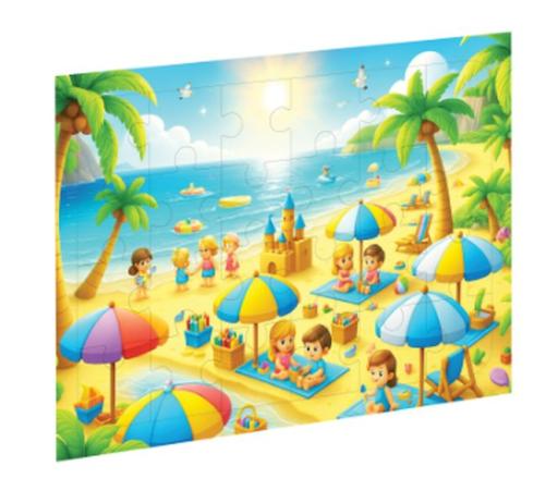 Minyatür Plaj Ahşap Puzzle - Münzevi Kitabevi