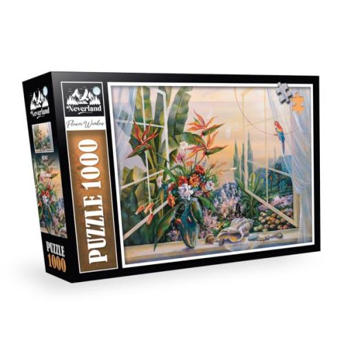 Kurye Kitabevi - Neverland 1000 Parça - Flower Wındow (Çiçekli Pencere